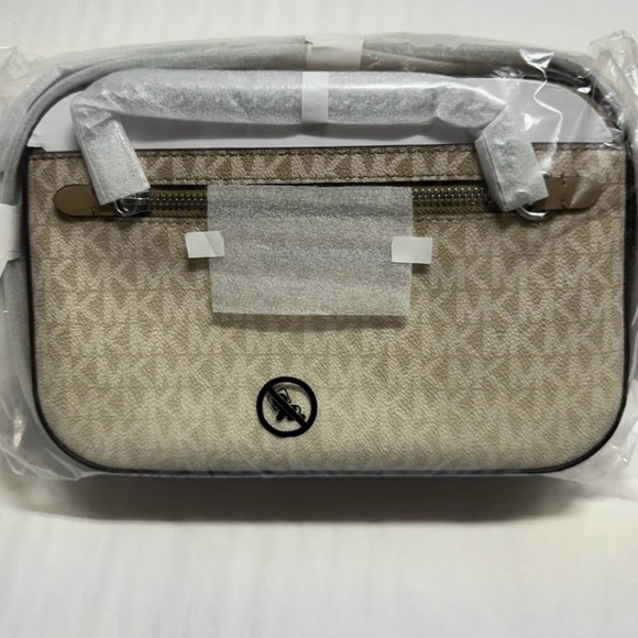 Michael Kors Cream Monogram Crossbody Bag - Picture 2 of 3